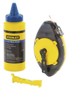 Шнур розмічальний Stanley PowerWinder, 30м, до 45г крейди + підвісний рівень та крейда