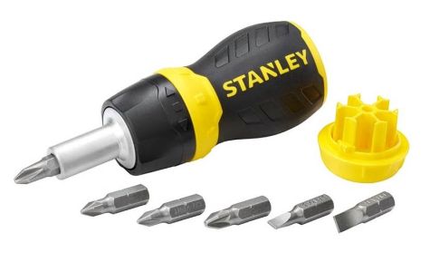 Викрутка Stanley Multibit Stubby, набір 7шт, бітотримач реверсний 1/4&quot;, 6 біт, SL,PH,PZ