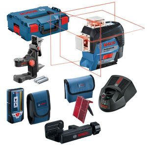 Нівелір лазерний акумуляторний Bosch Professional GLL 3-80 C, 12В, акб 2А&#183;год, до 24м/120м, &#177;0,2мм/м, +LR7 +BM1, L-Boxx, IP 54