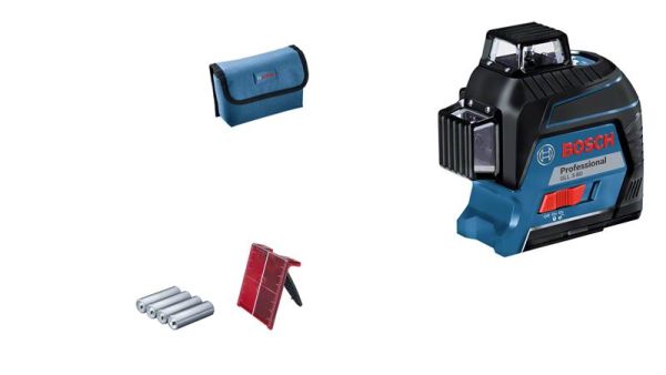 Нівелір лазерний Bosch Professional GLL 3-80, до 30м з приймачем 120м, +/-0.3мм/м, 0.82кг