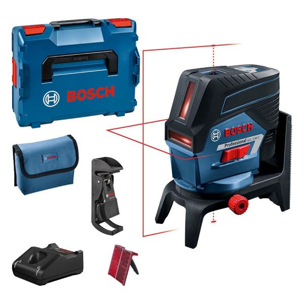 Нівелір лазерний Bosch Professional GCL2-50C+RM2 до 20м, +/-0.3мм/м, 4AAx1.5В, IP54, чохол, мішеннь, кейс, 0.6кг