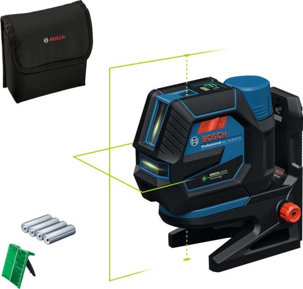 Нівелір лазерний Bosch GCL 12V-50-22 CG, до 25м, +/-0.3мм/м, 4AAx1.5В, чохол, 1.49кг