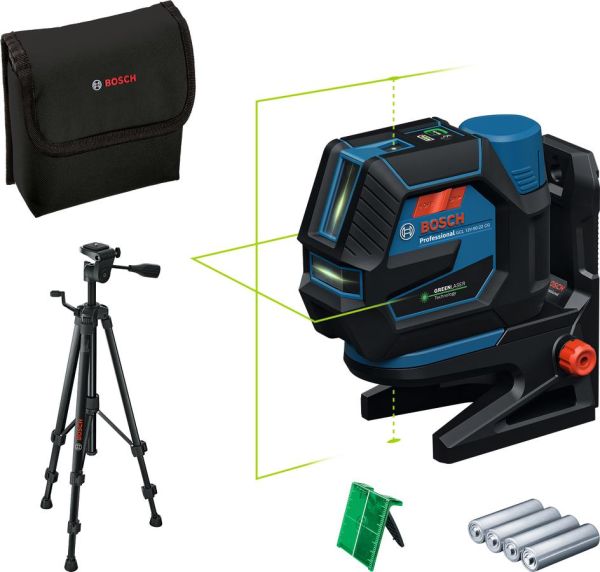 Нівелір лазерний Bosch GCL 12V-50-22 CG, до 25м, +/-0.3мм/м, 4AAx1.5В, штатив, чохол, 1.49кг