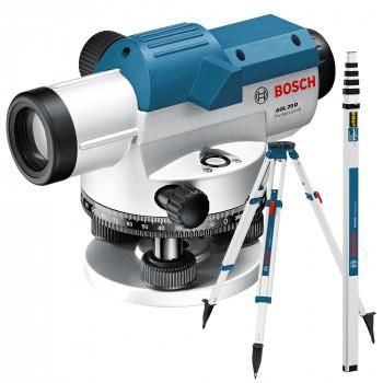Нівелір оптичний Bosch Professional GOL 20 D, до 60м, +/-3.0мм/30м, зум х20, + BT 160 + GR 500, 1.5кг