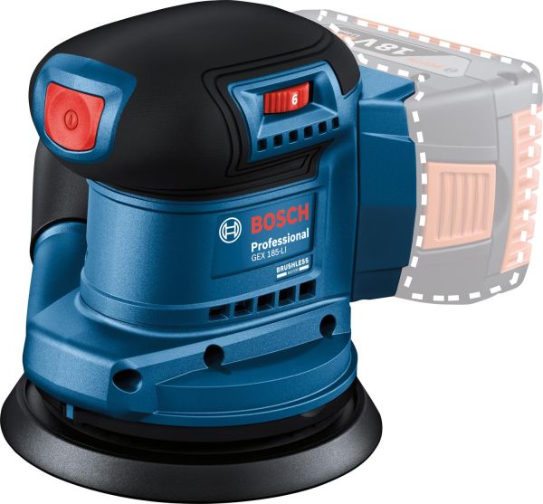Шліфмашина ексцентрикова акумуляторна Bosch Professional GEX 185-LI 18В 125мм 6000-10000об/хв 0.93кг без АКБ та ЗП