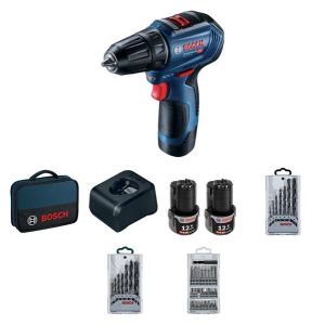 Шурупокрут-дриль акумуляторний Bosch Professional GSR 12V-30 12В 2х2А*год 18*30Нм 420*1600об/хв 0.89кг кейс набір оснастки