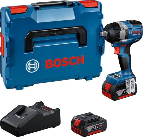 Гайковерт ударний Bosch Professional GDS 18V-750C 18В 2x5А*год до 3000об/хв 270/380/750Нм квадрат 1/2" ЗП GAL18V-40 кейс 1.7кг