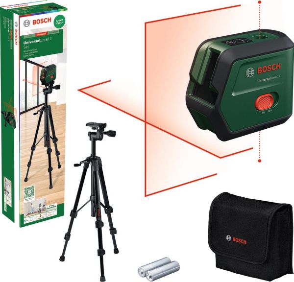 Нівелір лазерний Bosch UniversalLevel 2 Set, до 12м, +/-0.05мм/м, + штатив, 1.92кг