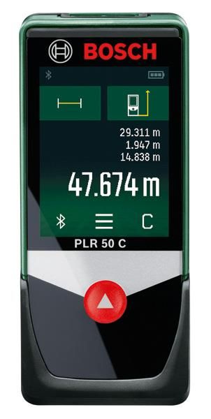 Далекомір лазерний Bosch PLR 50 C, 0.05–50м, +/-2.0мм, Bluetooth