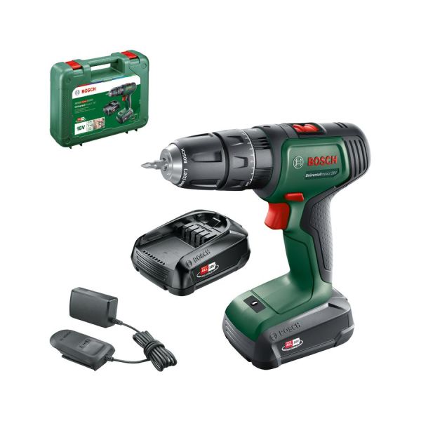 Шурупокрут-дриль акумуляторний Bosch UniversalImpact 18В 2х1.5А*год 20Нм 0-440*0-1450об/хв кейс ЗП 1.3кг