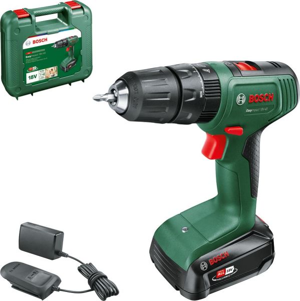 Шурупокрут-дриль акумуляторний Bosch EasyImpact 18V-40 18В 1х1.5А*год 20*38Нм 0-430*0-1650об/хв кейс ЗП 1.4кг