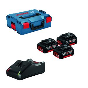 Набір акумулятора та зарядного пристрою Bosch Professional GBA 3х18В 5А&#183;год ЗП GAL 18V-40 + L-Boxx 136