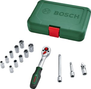 Набір інструментів Bosch, торцевих головок, 14шт, 1/4&quot;, кейс