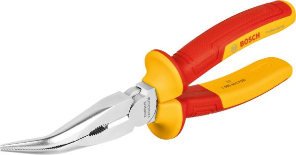 Плоскогубці з довгим носом зігнуті Bosch Professional, 200 мм, (40°C), VDE