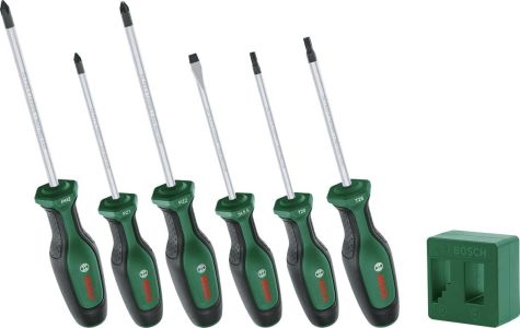Викрутка Bosch набір 6шт, SL 4мм, PH2х125мм, PZ1х100мм, PZ2х125мм, Т20х100, Т25х100