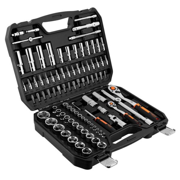 Набір інструментів Neo Tools, набір торцевих головок, 94шт, 1/2", 1/4", CrV, кейс