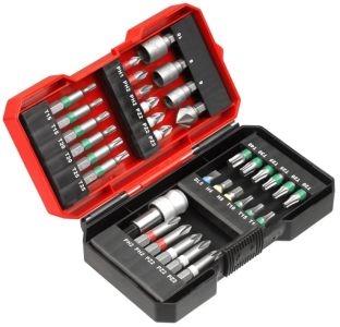 Біти Einhell KWB, набір 34шт, 1/4&quot;, бітотримач, торцеві головки 3шт, зенківка, SL,PH,PZ,H,T, кейс
