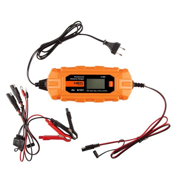 Зарядний пристрій Neo Tools, 4A/70Вт, 3-120А&#183;год, для STD/AGM/GEL/LiFePO4