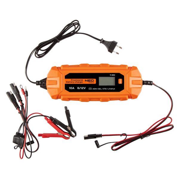 Зарядний пристрій Neo Tools, 10А/160Вт, 3-200А*год, для STD/AGM/GEL/LiFePO4
