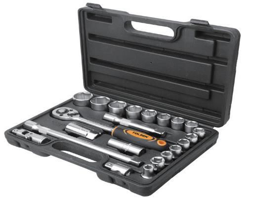 Набір інструментів Tolsen, набір торцевих головок 1/2", 22шт, CrV