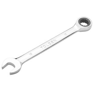 Ключ гайковий Tolsen, комбінований, храповий механізм, 239мм, 18мм, CrV