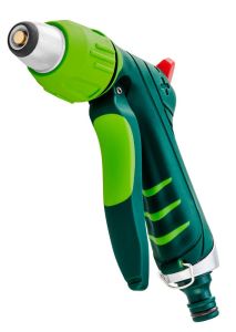 Зрошувач ручний Verto, пістолетний, 1/2&quot;-3/4&quot;, 1 функція, регулювання форми струменя води, тримач двокомпонентний