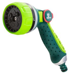 Зрошувач ручний Verto, пістолетний, 1/2&quot;-3/4&quot;, 7 функцій, плавне регулювання напору води великим пальцем, тримач двокомпонентний