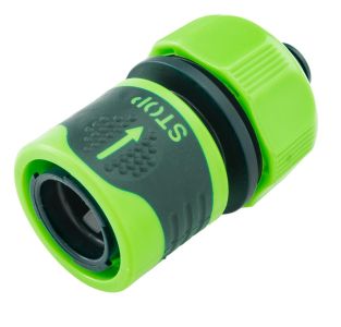 Конектор для шланга Verto, 1/2&quot;-5/8&quot;, з аквастопом, двокомпонентний, прогумований, антиковзкий