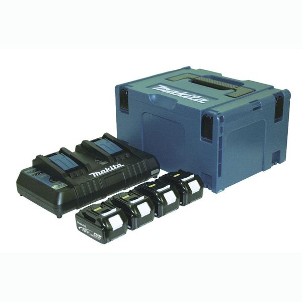 Набір акумулятора та зарядного пристрою Makita 197156-9 LXT BL1840 4х18В 4А&#183;год ЗП DC18RD кейс Makpac 3