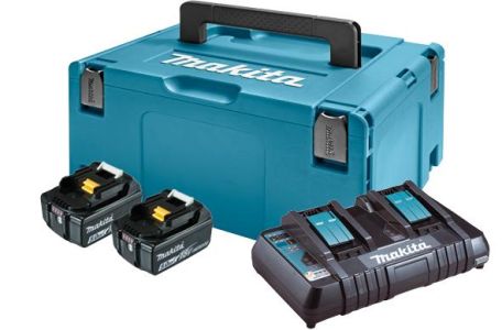 Набір акумулятора та зарядного пристрою Makita197629-2 LXT BL1850B 2х18В 5А&#183;год ЗП DC18RD кейс Makpac3