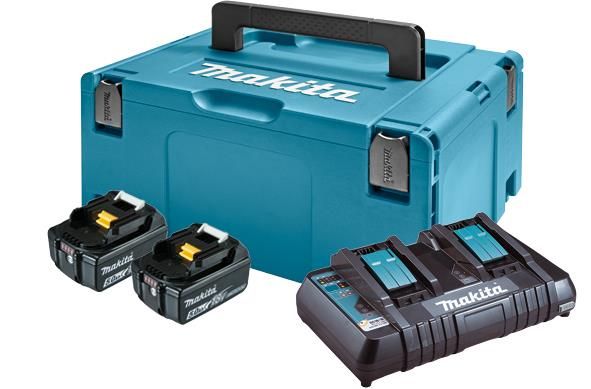 Набір акумулятора та зарядного пристрою Makita197629-2 LXT BL1850B 2х18В 5А*год ЗП DC18RD кейс Makpac3