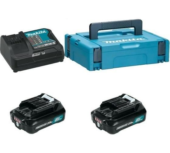 Набір акумулятора та зарядного пристрою Makita 197658-5 СXT BL1021B 2х10.8В 2А*год DC10SB кейс Makpac 1