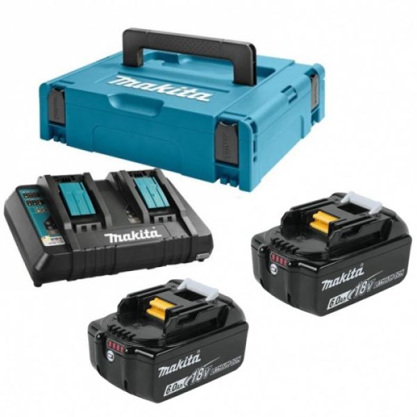 Набір акумулятора та зарядного пристрою Makita 198077-8 LX L1860 2х18В 6А&#183;год ЗП DC18RD кейс Makpac3
