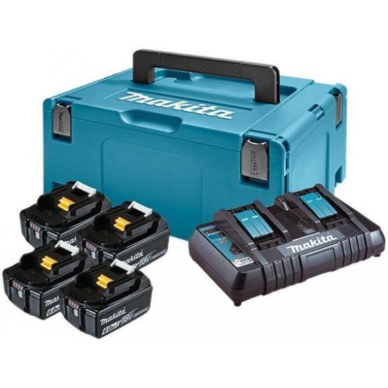 Набір акумулятора та зарядного пристрою Makita 198091-4 LXT BL1860B 4х18В 6А*год ЗП DC18RD кейс Makpac 3