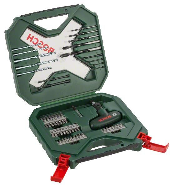 Набір свердл і насадок Bosch Professional X-LINE-54 з реверсивною викруткою, набір 54од