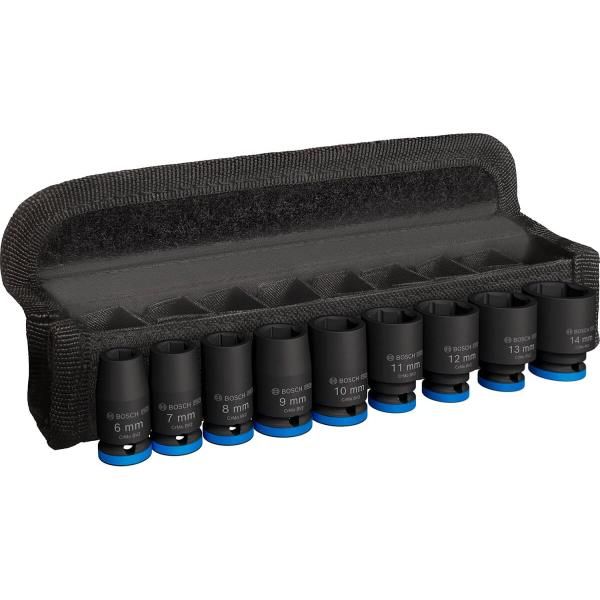 Набір ударних торцевих головок Bosch Professional Standart 9шт 1/4" 25мм