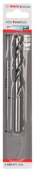 Свердло по металу Bosch Professional HSS-PointTeQ, 10х87х133мм
