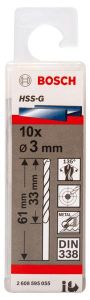 Свердло Bosch Professional HSS-G по металу, 3мм, 10шт