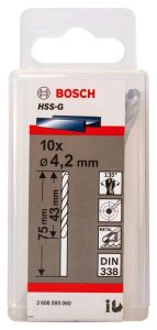 Свердло Bosch Professional HSS-G по металу, 4.2мм, 10шт