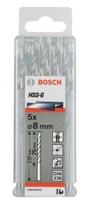 Свердло Bosch Professional HSS-G по металу, 8мм, 5шт