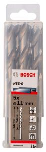 Свердло Bosch Professional HSS-G по металу, 11мм, 5шт
