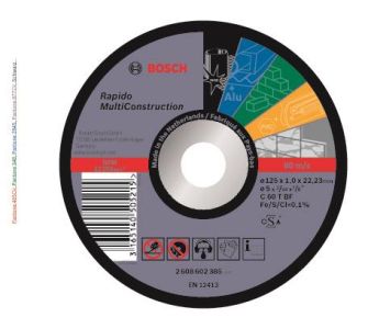 Диск відрізний Bosch Professional Rapido Multi Construction 125x1мм