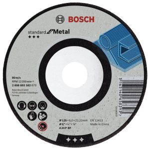 Диск зачисний Bosch Professional Standard for Metal 125х6мм, обдирний, опуклої форми