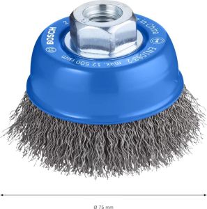 Щітка чашкова Bosch Professional кручена сталь 70мм 0.3мм M14