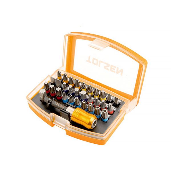 Біти Tolsen, набір 32шт, 1/4&quot;, подовжувач магнітний, SL,PH,PZ, Torx, кейс