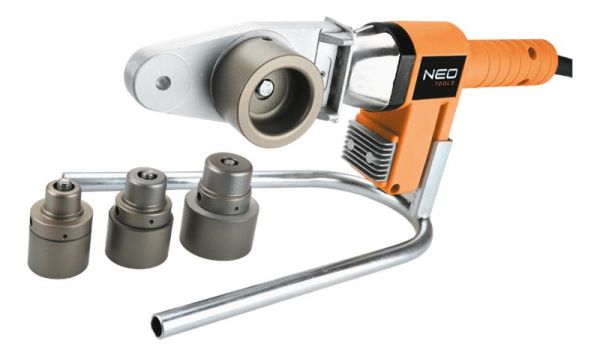 Паяльник для пластикових труб Neo Tools 220В 650Вт 260°CC насадки 20 25 32 40мм стійка кейс