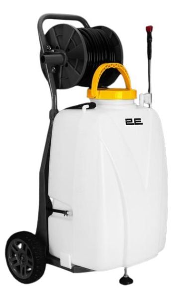 Обприскувач акумуляторний 2E AquaSpray 40LRC 40л 12В 1х12А*год 7бар 6л/хв вольтметр колеса котушка шланг 30м 16кг