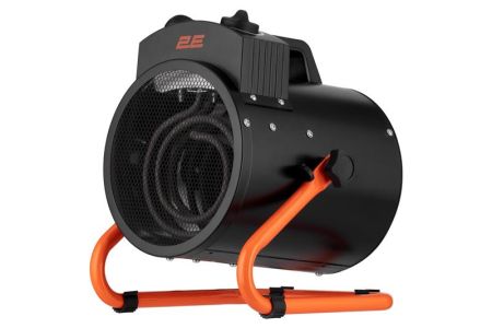 Теплова гармата електрична 2E Stainless, 3кВт, 30м2, 286м3/год, нагрів. елемент - нерж. сталь, IPX4, чорний, 3.4кг