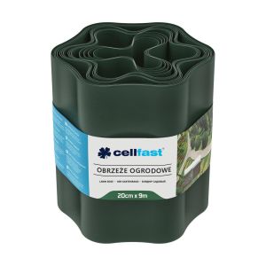 Стрічка газонна Cellfast, бордюрна, хвиляста, 20смх9м, темно-зелений