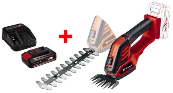 Ножиці для трави акумуляторні Einhell GE-CG 18/100 Li Kit 18В PXC акб 1х2.5А*год 10см крок різу 8мм 1.06кг